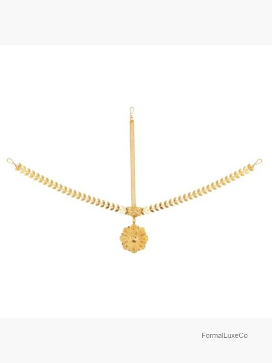 Floral Matha Patti Headband Bridal Hair Accessory Head Chain Fish Hook Closure main image 5